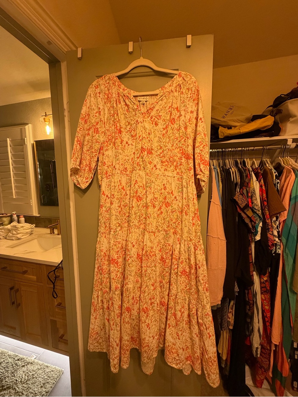 Wonderly Floral Pink V-Neck Women's Dress